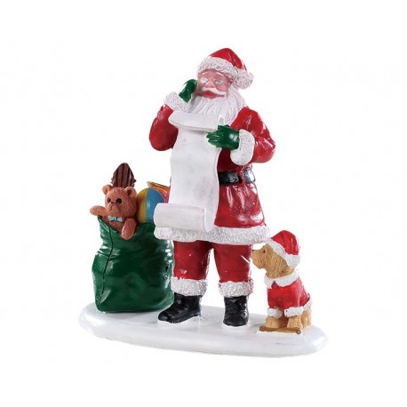Père Noel et sa liste de cadeaux Lemax Santas Wonderland
