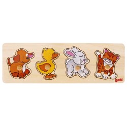 Puzzle à boutons en bois Dinosaures - Enfantillage