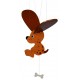 Mobile bébé en bois chien volant envergure 39 cm