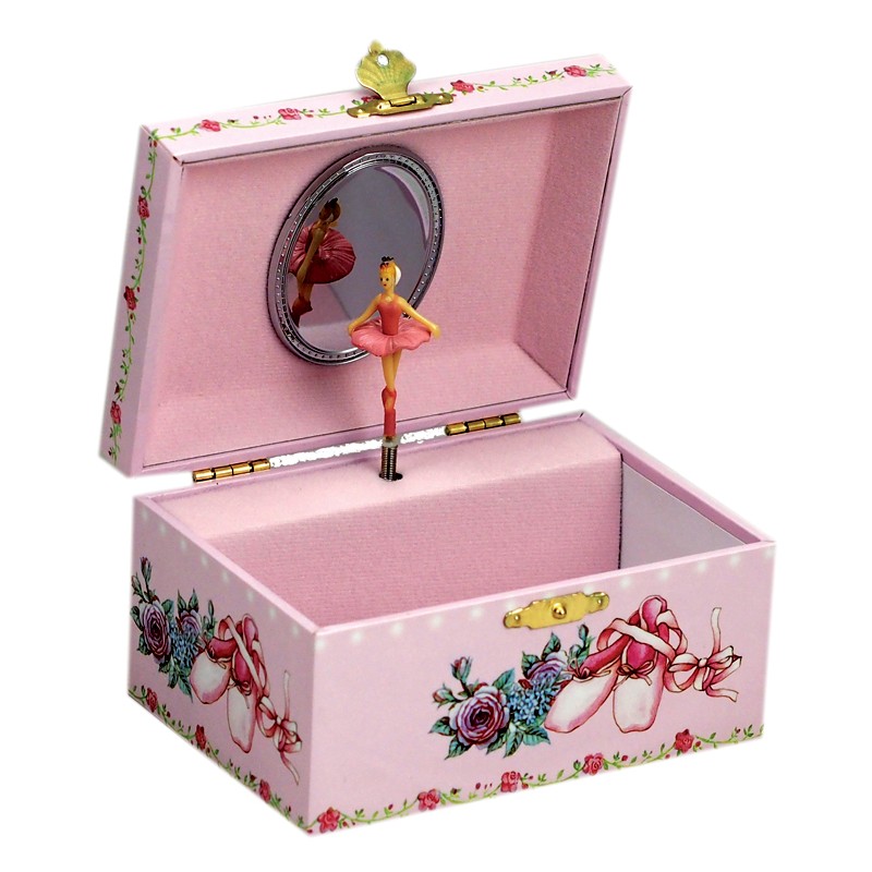 Boîte à bijoux musicale ballerine rectangle rose 15 cm - La Magie des  Automates