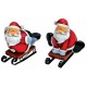 Figurine Père Noël luge couché résine 10 cm