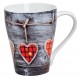Tasse petits coeurs suspendus porcelaine 30 cl