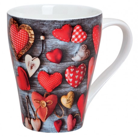 Tasse coeurs porcelaine 30 cl