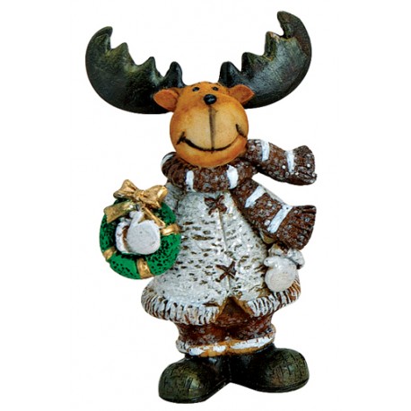 Figurine Renne couronne résine 7 cm