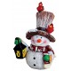 Figurine Bonhomme de neige lanterne résine 8 cm