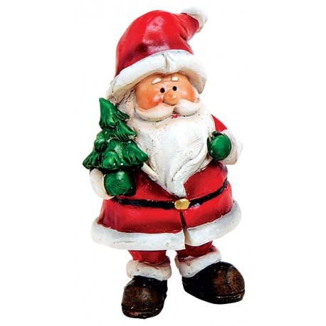 Figurine Père Noël sapin résine 6 cm