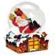Boule à neige Père Noël toit cadeaux résine 8 cm