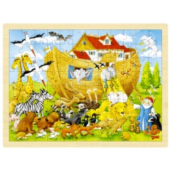 Puzzle cadre enfant en bois Arche de Noé 96 pièces