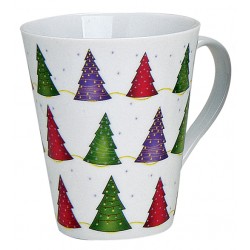 Tasse Noël petits sapins porcelaine 30 cl