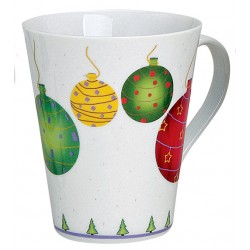 Tasse boules de Noël porcelaine 30 cl
