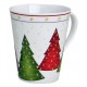 Tasse Noël grands sapins porcelaine 30 cl