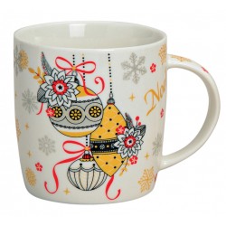 Tasse Boules de Noël porcelaine 30 cl