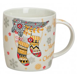 Tasse Chaussettes de Noël porcelaine 30 cl