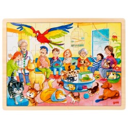 Puzzle enfant en bois vétérinaire 48 pièces