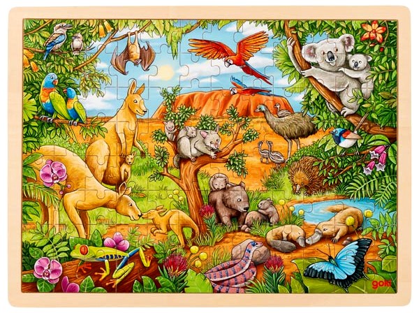 Puzzle enfant en bois à encastrement animaux 8 pièces - La Magie des  Automates