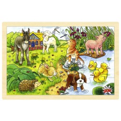 Puzzle enfant en bois bébés animaux 24 pièces