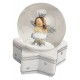 Boule à neige ange argenté rond résine 6 cm