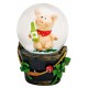 Boule à neige cochon bouteille résine 7 cm