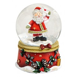 Boule à neige Père Noël lettre en l'air résine 6 cm