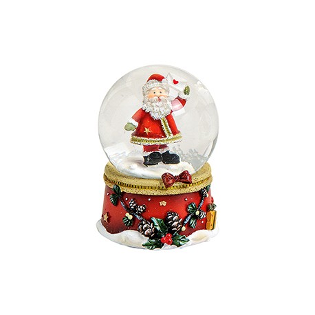 Boule à neige Père Noël lettre en l'air résine 6 cm