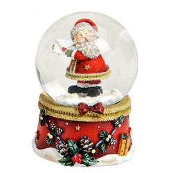 Boule à neige Père Noël lettre côté résine 6 cm
