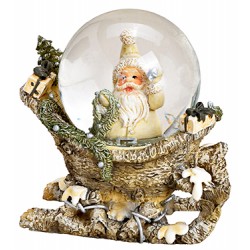 Boule à neige Père Noël sur traineau résine 8 cm