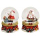 Boule à neige Père Noël lettre barrière résine 9 cm