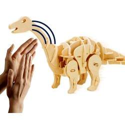 Maquette en bois motorisée Apatosaure animé et sonore