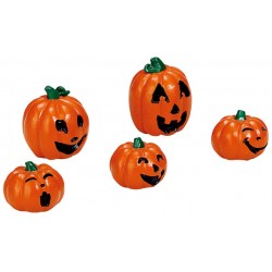 Citrouilles heureuses lot de 5 Lemax Halloween