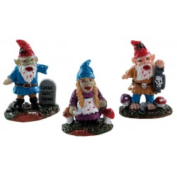 Nains de jardin zombies lot de 3 Lemax Halloween