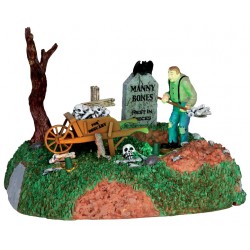 Scène animée et lumineuse Fossoyeur Lemax Halloween