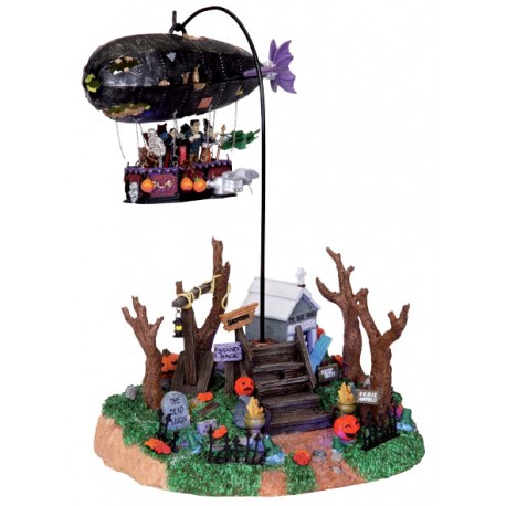 Scène animée et lumineuse Zeppelin Lemax Halloween