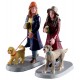 Amies qui promènent leur chien lot de 2 Lemax