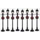 Lampadaires décorés lumineux Lot de 8 Lemax