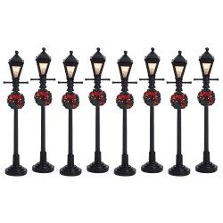Lampadaires décorés lumineux Lot de 8 Lemax