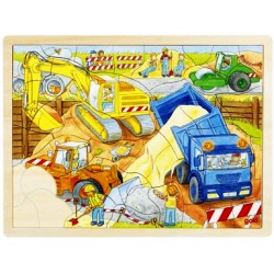 Puzzle enfant en bois chantier 56 pièces