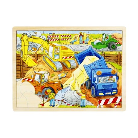 Puzzle enfant en bois chantier 56 pièces