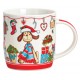 Tasse chien Noël rouge porcelaine 36 cl