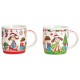 Tasse chien Noël vert porcelaine 36 cl