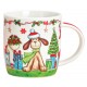 Tasse chien Noël vert porcelaine 36 cl
