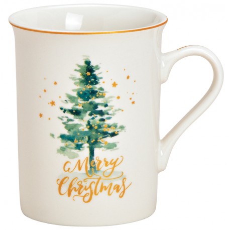 Tasse Noël Sapin Merry Christmas porcelaine 25 cl