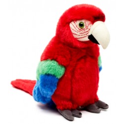 Peluche perroquet rouge 25 cm