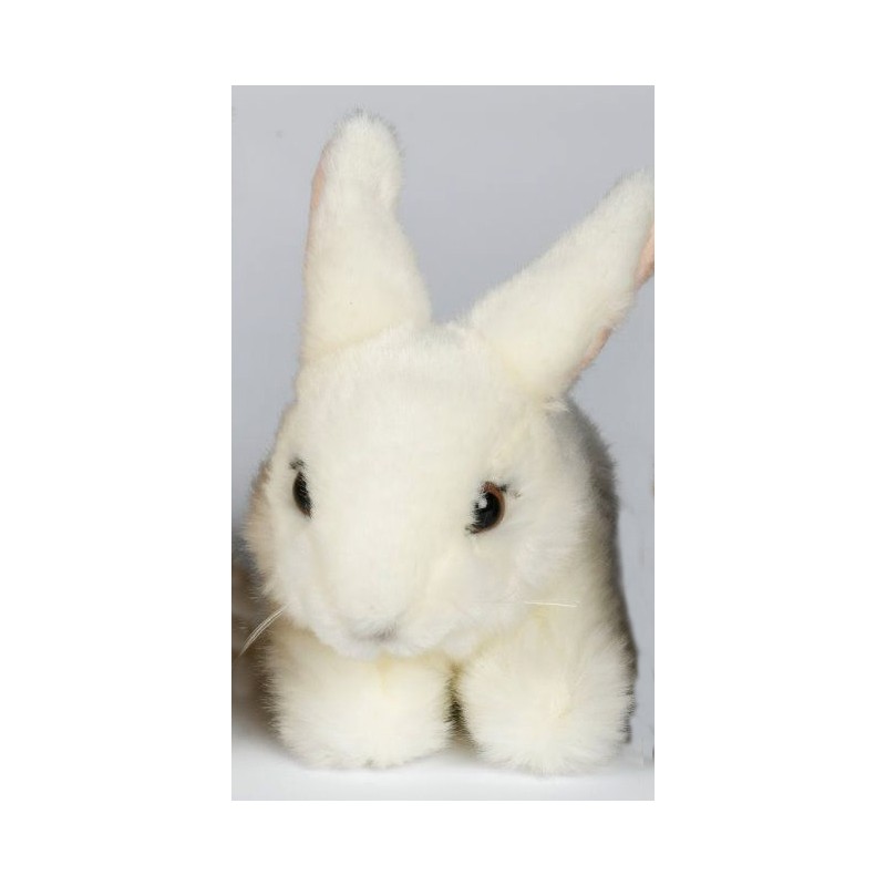 Peluche lapin blanc 18 cm - La Magie des Automates