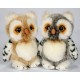 Peluche hibou blanc gris 20 cm