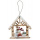 Suspension maison en bois Bon rouge bleu