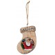 Suspension sapin en bois chaussette Père Noël