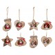 Suspension sapin en bois chaussette Père Noël