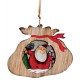 Suspension sapin en bois hotte Père Noël
