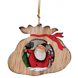 Suspension sapin en bois hotte Père Noël