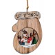 Suspension sapin Noël en bois gant bonhomme de neige